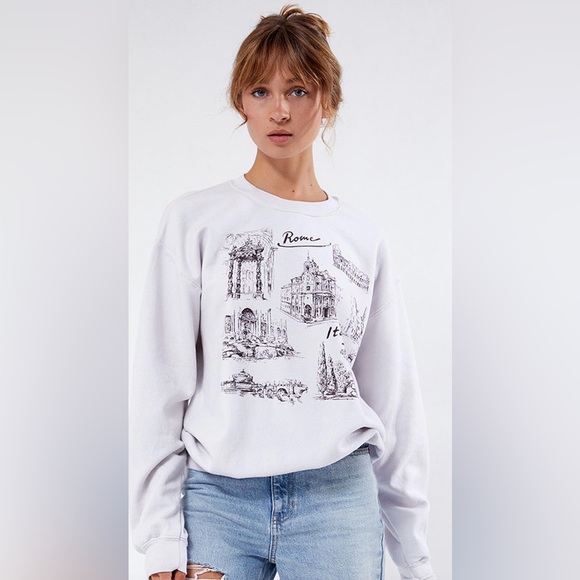 PacSun Golden Hour Rome Destination Crew Neck Sweatshirt - Picture 2 of 3